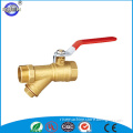 drinking water brass y strainer filter ball valve